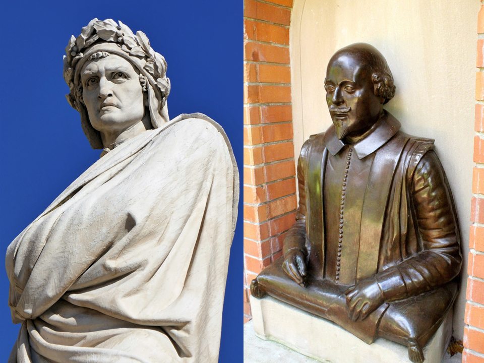 Photo of Dante Alighieri and William Shakespeare